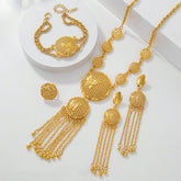 1 Set Of Fashionable And Gorgeous Butterfly Middle East Set, Wedding Decoration Necklace, Earrings, Bracelets, Ring Set For Women